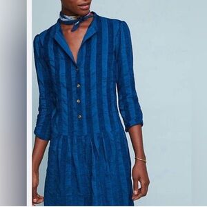 Anthropologie The Odells Blue Dress Size L‎